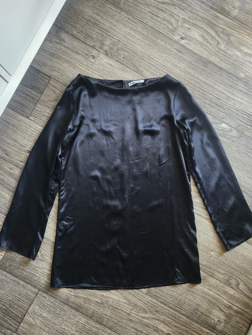 Reformation Ilyse Silk Mini Long Sleeve Dress in Black Size XS - Picture 4 of 9